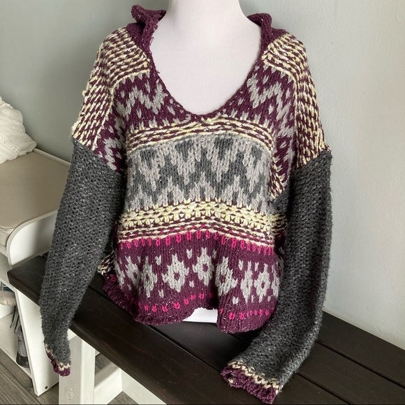 Free People Fair Isle Hooded Sweater - Picture 5 of 9